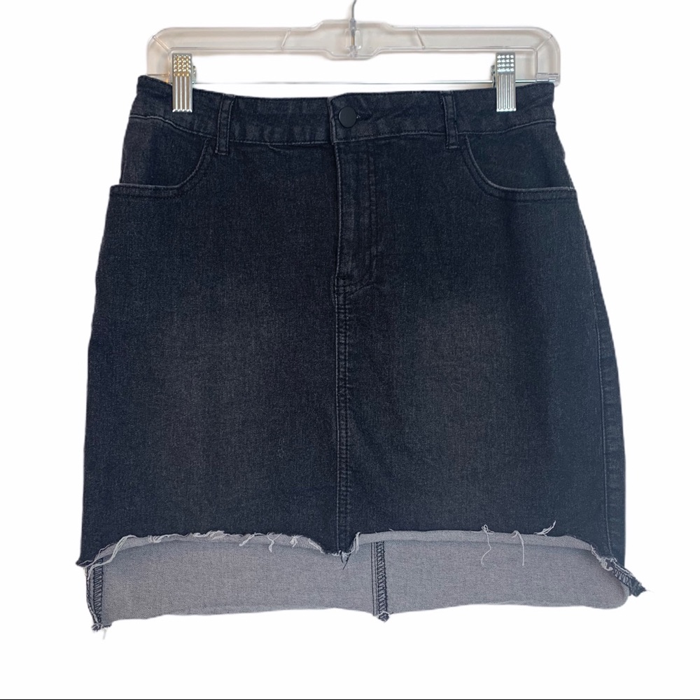 Forever 21 Hi-Low Black Jean Skirt